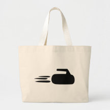 curling stone icon canvas bag