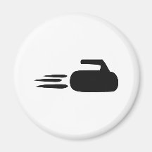 curling stone icon fridge magnets