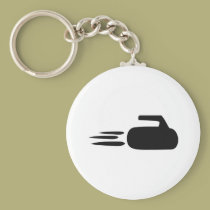 curling stone icon keychains