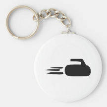 curling stone icon keychains