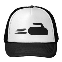 curling stone icon trucker hats