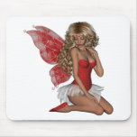 Curly Blonde 3D Fairy in Pink Mouse Pads