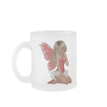Curly Blonde 3D Fairy in Pink Mug