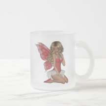 Curly Blonde 3D Fairy in Pink Mug