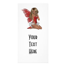 Curly Blonde 3D Fairy in Pink Picture Card