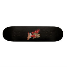 Curly Blonde 3D Fairy in Pink Skateboards