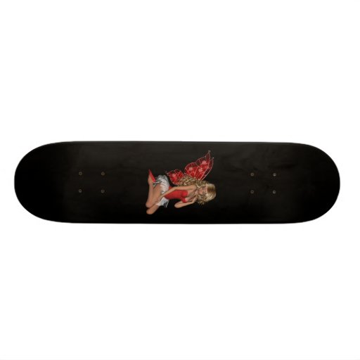 Curly Blonde 3D Fairy in Pink Skateboards
