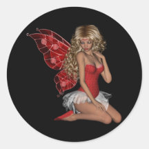 Curly Blonde 3D Fairy in Pink Stickers