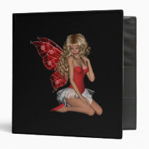 Curly Blonde 3D Fairy in Pink Vinyl Binder