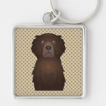 Curly Coated Retriever Cartoon Key Chains