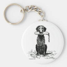 curly coated retriever key chain