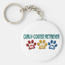 CURLY-COATED RETRIEVER Mom Paw Print 1 Keychains
