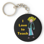 Curly Lady, I Love toTeach Key Chain