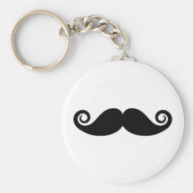 Curly Moustache Keychain