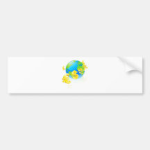 Currencies signs globe concept bumper stickers