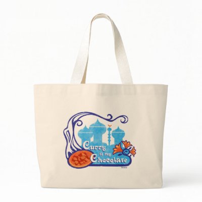 'Curry is my Chocolate' Design in Aqua Bag by Bootee