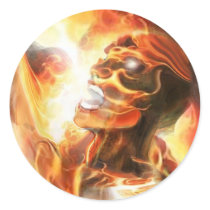 CURSED OF GOD ! ROUND STICKER