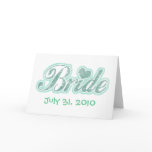 Cursive Bride Aqua Greeting Card