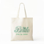 Cursive Bride Aqua Tote Bag