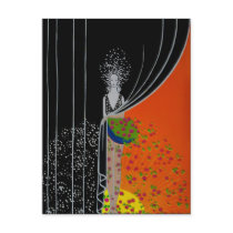 Curtain Fashion Plate ~ Postcard / Invitation