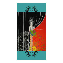 Curtain Fashion Plate ~ Thank You Photo Card