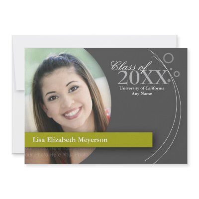 Curve & Dots Graduation: Custom Green Custom Announcement by NiceGradStuff