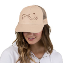 Curved Lines Shading Brown on Khaki Hat hats