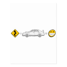 Curves, Subaru, equals fun Post Card