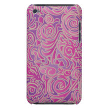 Curvy Lines Batik Pink iPod Case iPod Case-Mate Case