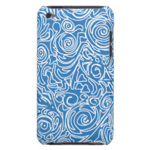 Curvy Lines Blue iPod Case iPod Case-Mate Case