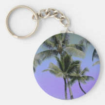 Curvy Palms and Colourful Sky Keychain