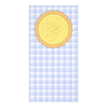 Custard Pie. Yellow Tart, with Blue Gingham. Photo Card