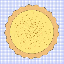 Custard Pie. Yellow Tart, with Blue Gingham. Photo Cutout