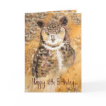 Custom 18th Birthday,  Owl Wild & Crazy Greeting Cards
