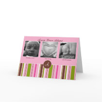 Custom 3 Picture Announcement - Pink