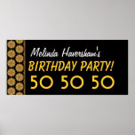 Custom 50th Birthday Party or Any Year Gold Stars Poster