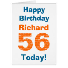 Custom AGE & Name birthday card
