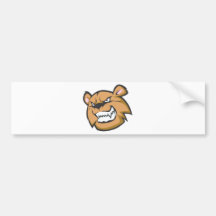 Custom Angry Bear Cartoon Logo Bumper Sticker