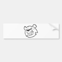 Custom Angry Bear Outline Logo Bumper Sticker