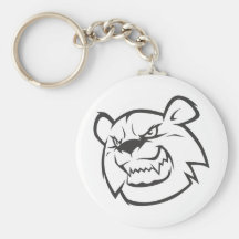 Custom Angry Bear Outline Logo Key Chains