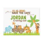Custom Animal Safari Save The Date Post Card