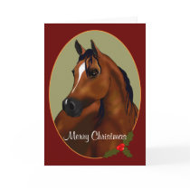 Custom Arabian Horse Christmas Cameo Card