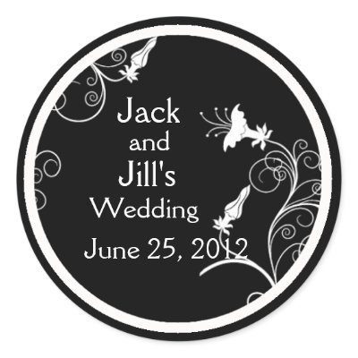 Custom Art Deco Stickers in Black and White by WeddingFun