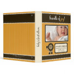 Custom Baby Album: Orange Lion Bundle of Joy Vinyl Binders