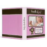 Custom Baby Album: Pink Lion Bundle of Joy 3 Ring Binders
