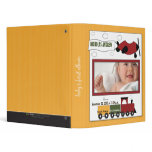 Custom Baby Album: Yellow Planes and Trains Vinyl Binder