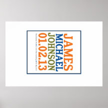 Custom baby boy decor poster