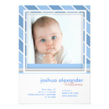 Custom baby boy shadow photo frame invitation