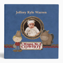 Custom Baby Boy's Cowboy Western Album 3 Ring Binders