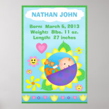 Custom Baby Nursery Bedroom Art Poster / Print